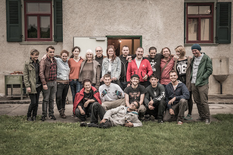 Crew vor Schulmuseum Amriswil mit Dr. Weber